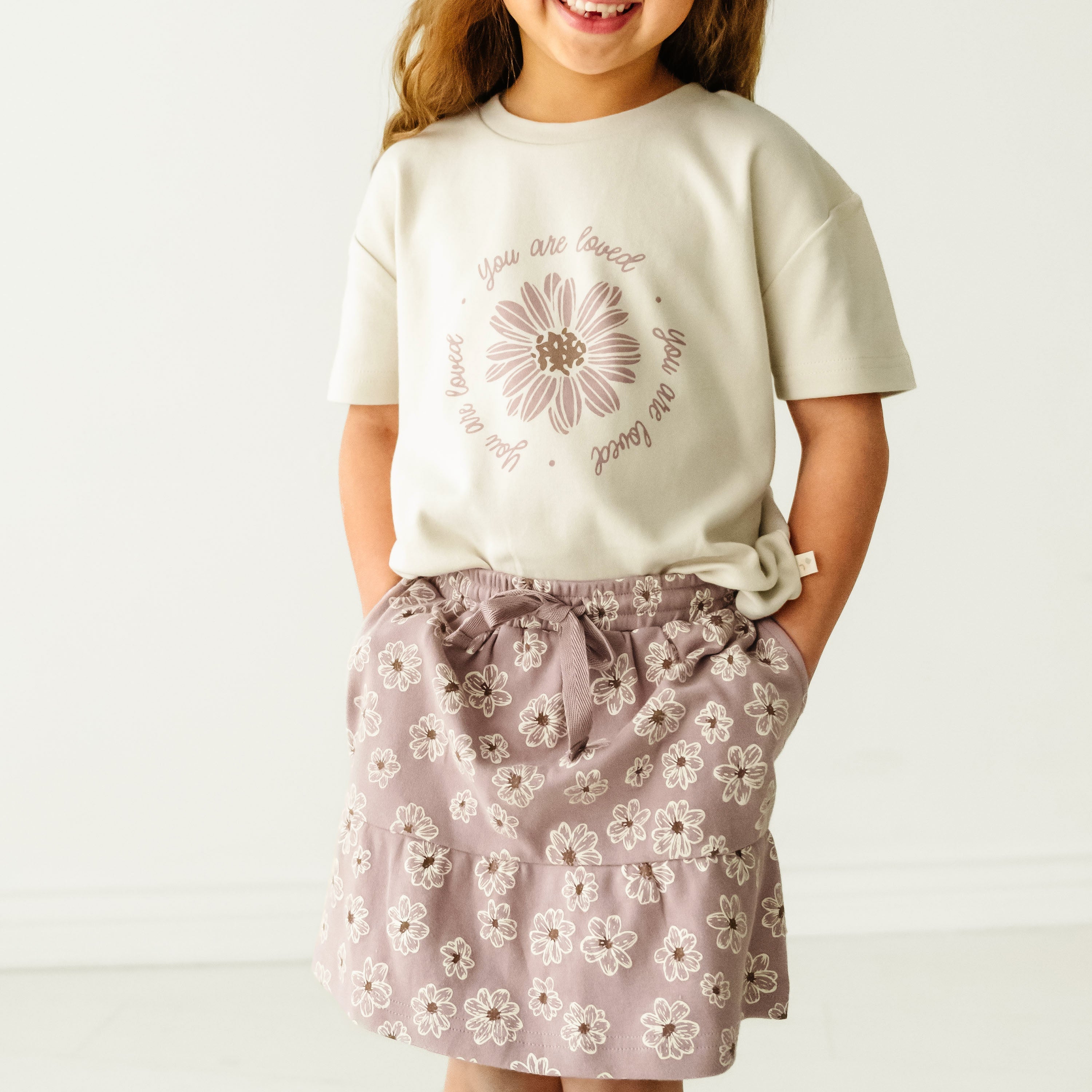 Boxy Tee And Skort Set - Daisies