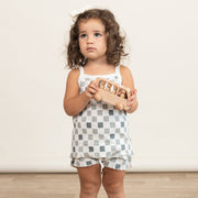 Organic Spaghetti Top & Short Set - Chequered