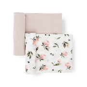Stretch Knit Swaddle Blanket 2 Pack - Watercolor Rose