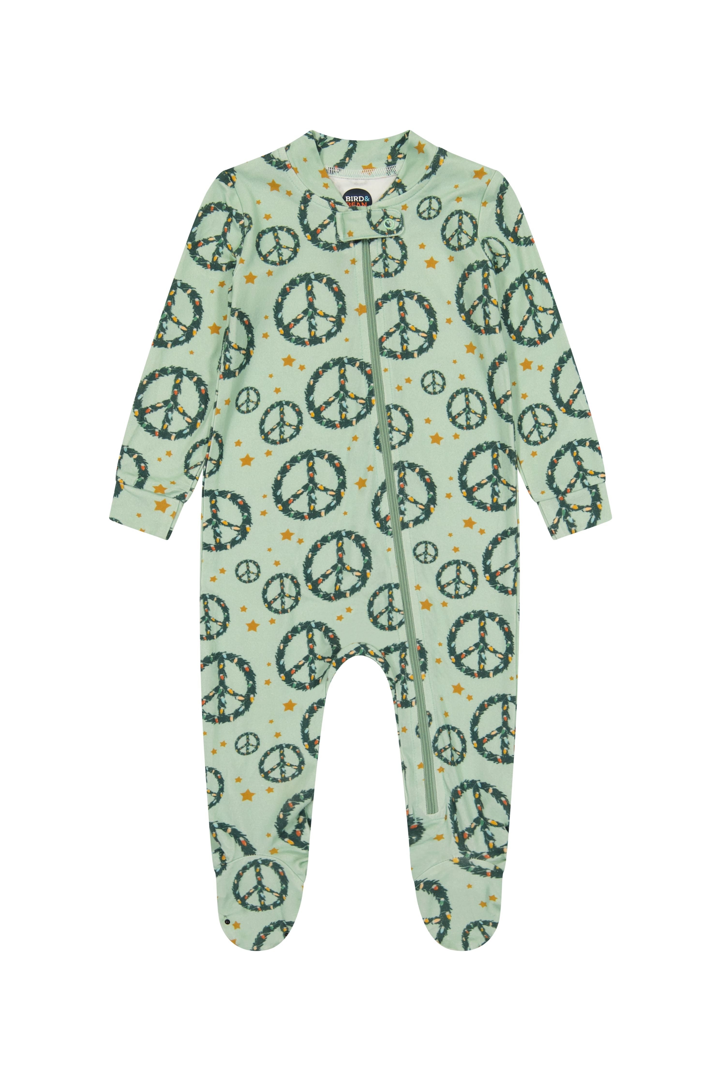 Footed Zip Romper - Peace + Joy