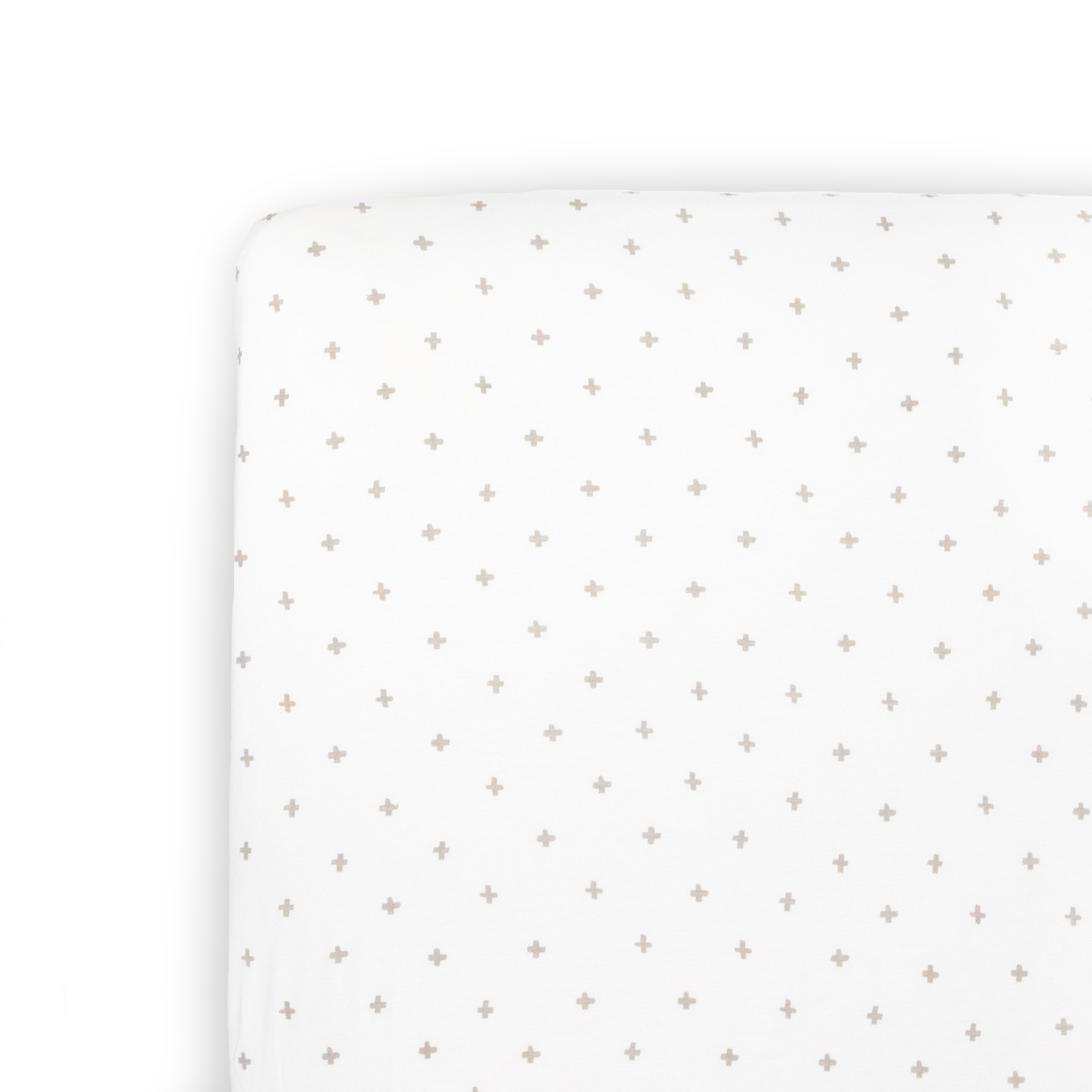Stretch Knit Crib Sheet - Grey Cross
