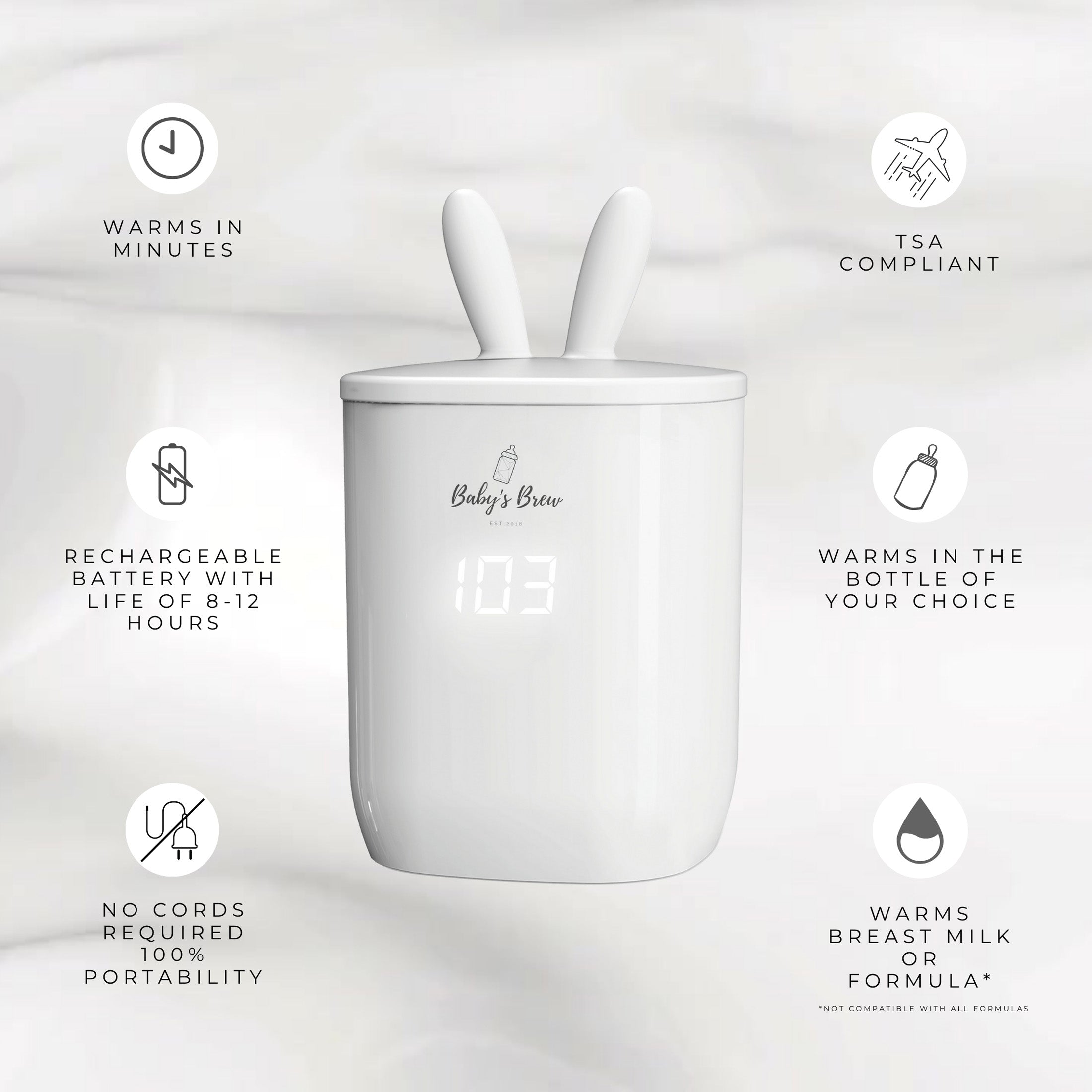 3.0 Portable Bottle Warmer Adapter Set (warmer + Four Adapters)