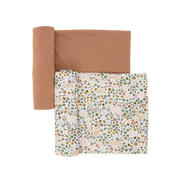 Stretch Knit Swaddle Blanket 2 Pack - Pressed Petals