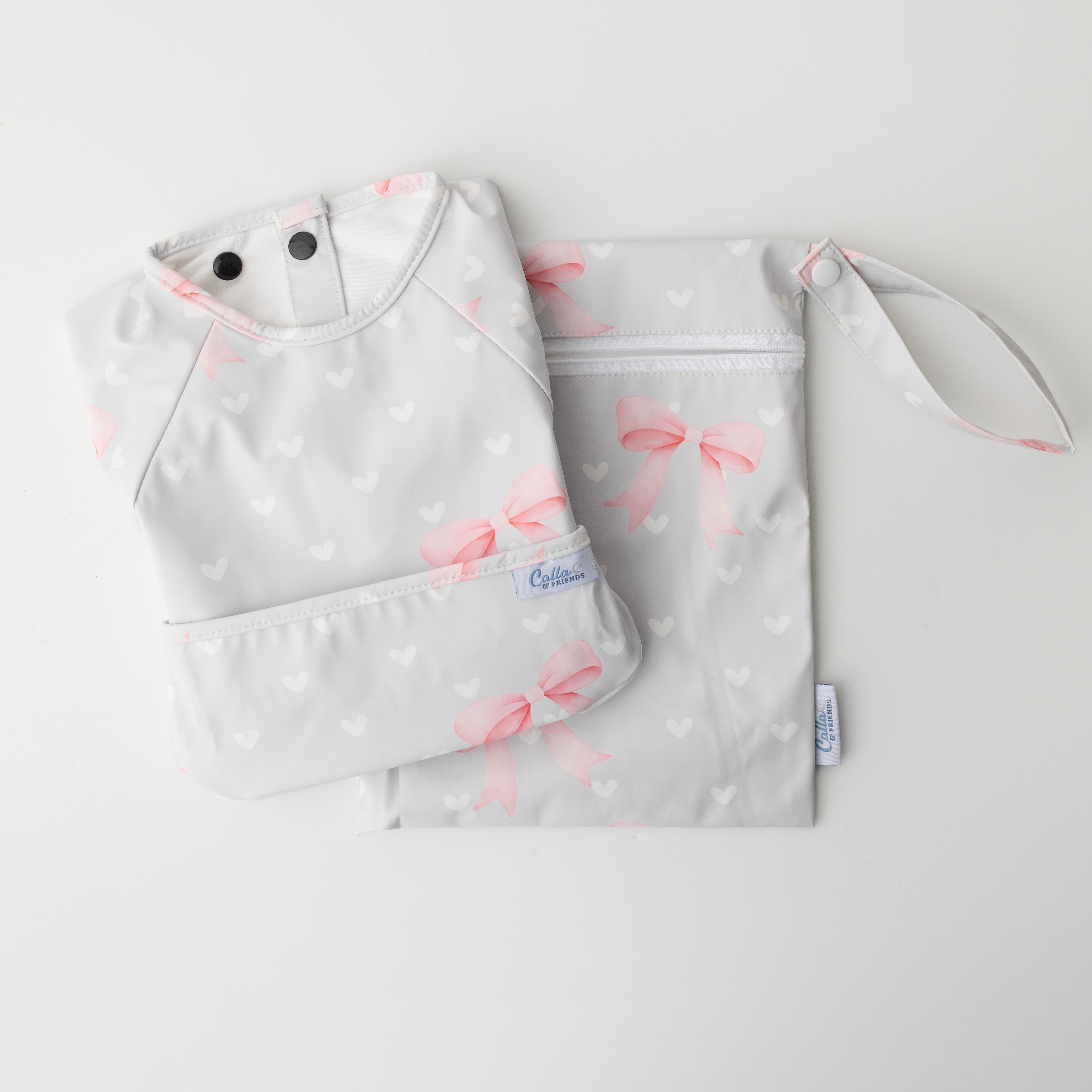 The Grayson Long Sleeve Bib - Sweetheart Bows