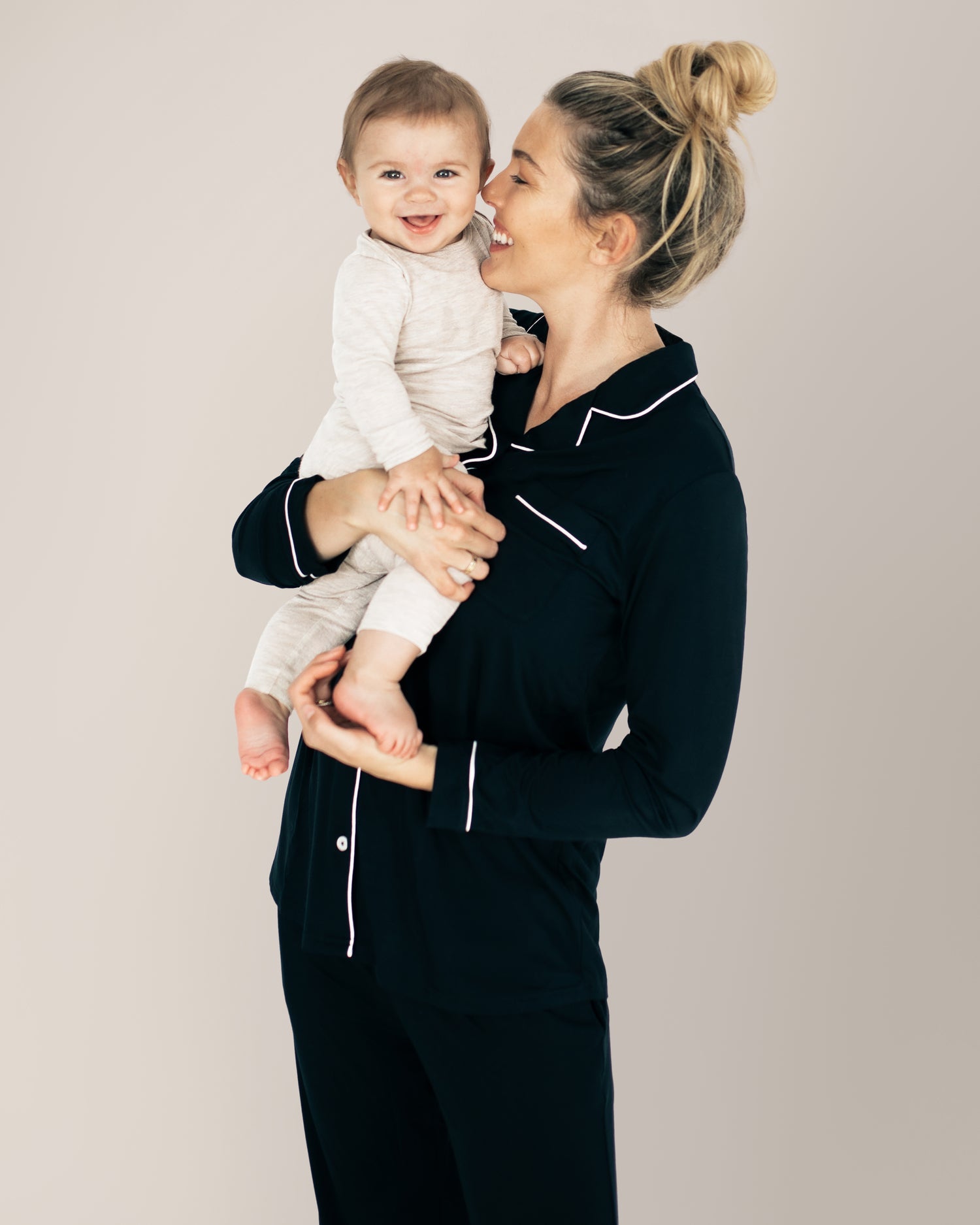 Clea Bamboo Long Sleeve Pajama Set | Black