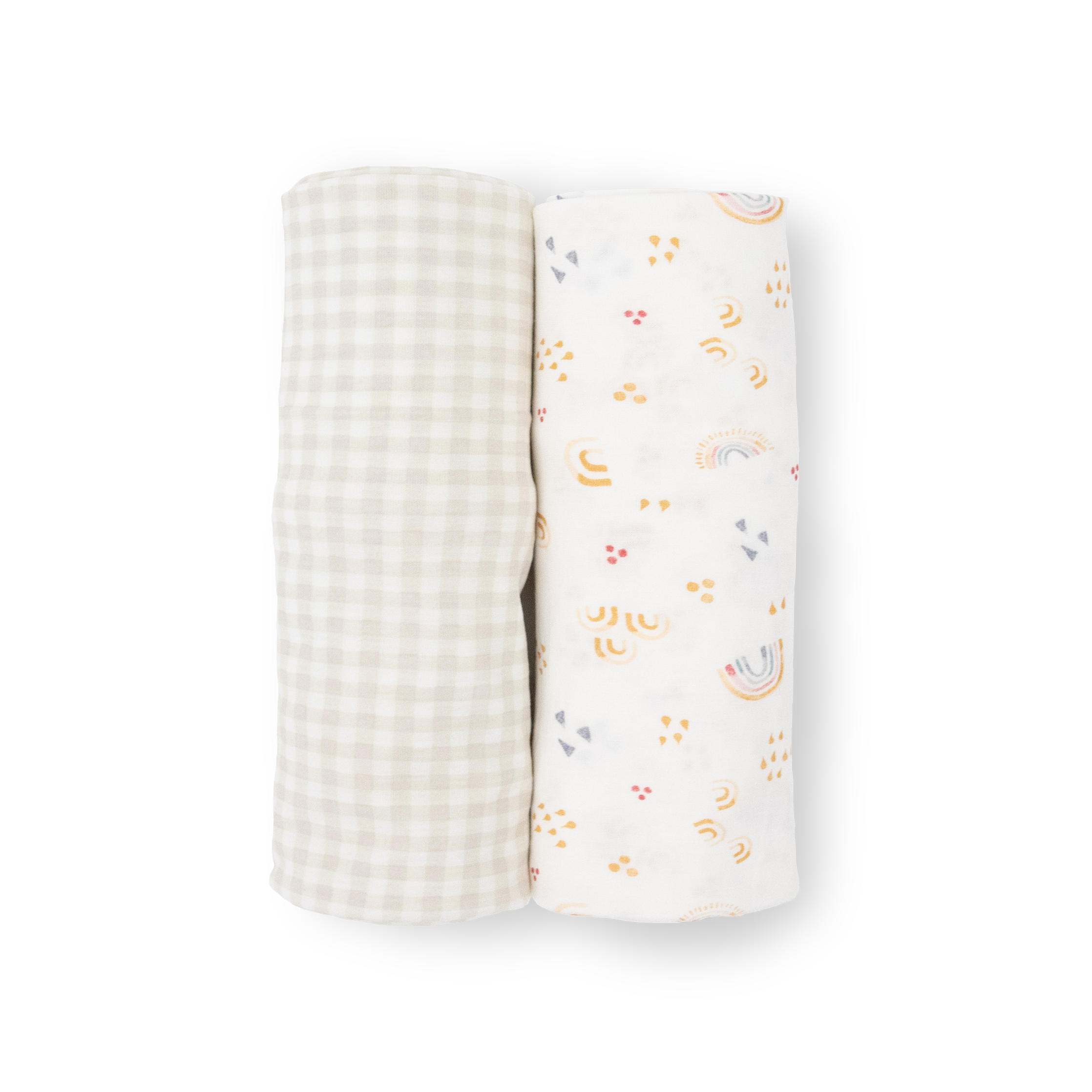 Stretch Knit Swaddle Blanket 2 Pack - Rainbows