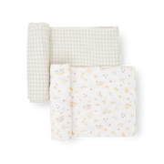 Stretch Knit Swaddle Blanket 2 Pack - Rainbows