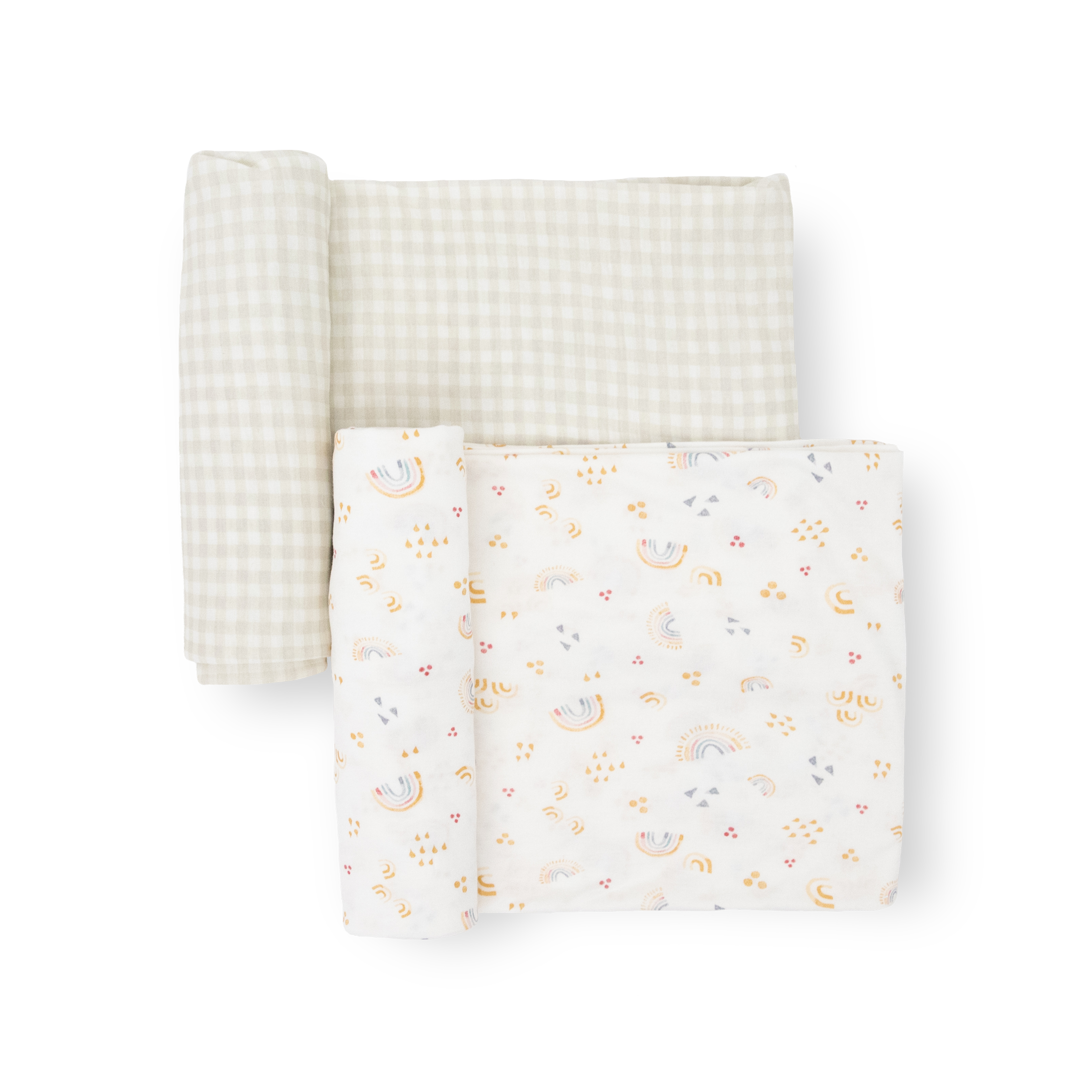 Stretch Knit Swaddle Blanket 2 Pack - Rainbows