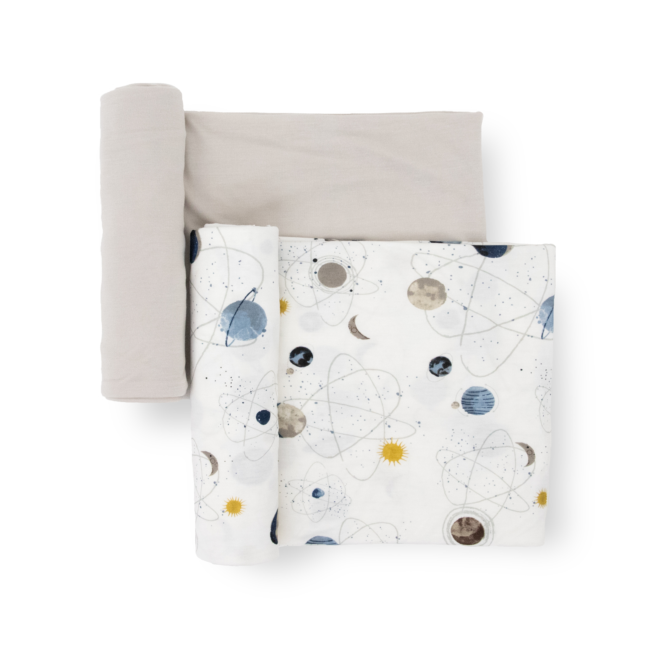 Stretch Knit Swaddle Blanket 2 Pack - Planets