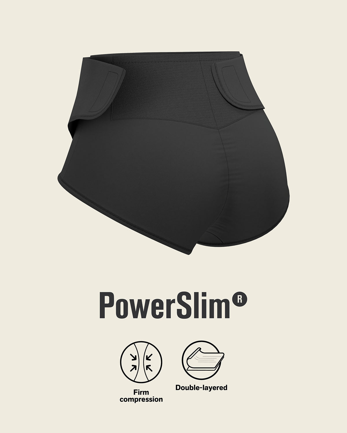 Firm Compression Postpartum Panty With Adjustable Belly Wrap