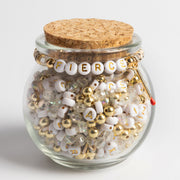 Fierce With Gold Matchstick Charm & Gold And Crystal Beads Diy Jar