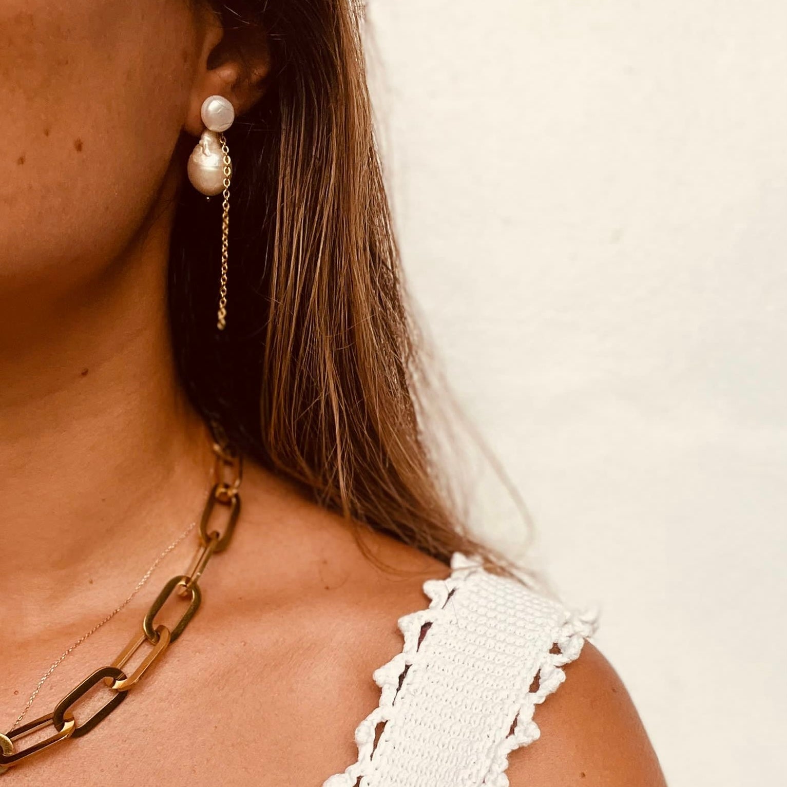 Freshwater Baroque Pearl Drop Earrings