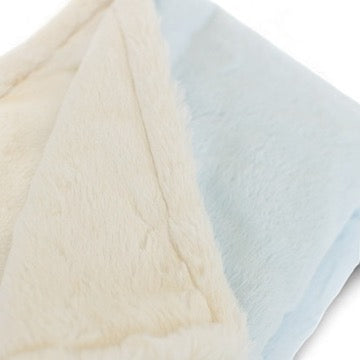 Luxury Duo Borderless Blanket - Blue/ivory
