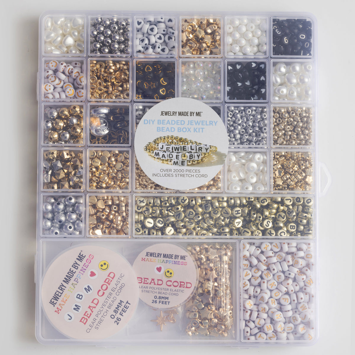 Super Big Mega Lux Metallic Black And White Letter Bead Diy Kit