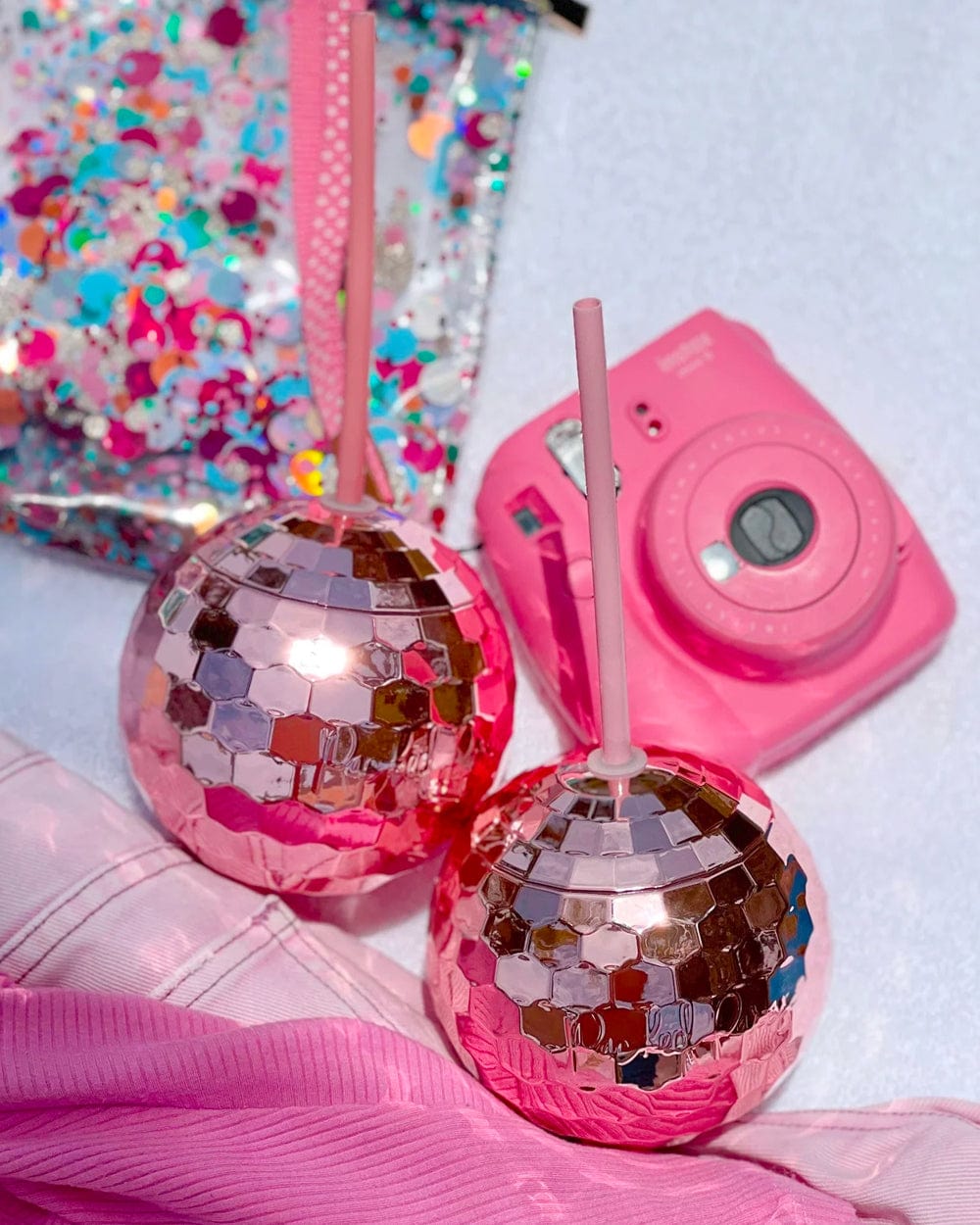 Pink Disco Ball Sipper Bundle (set Of 6)