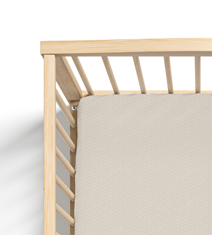 Jersey Knit Polyester Crib Sheet In Herringbone Haven