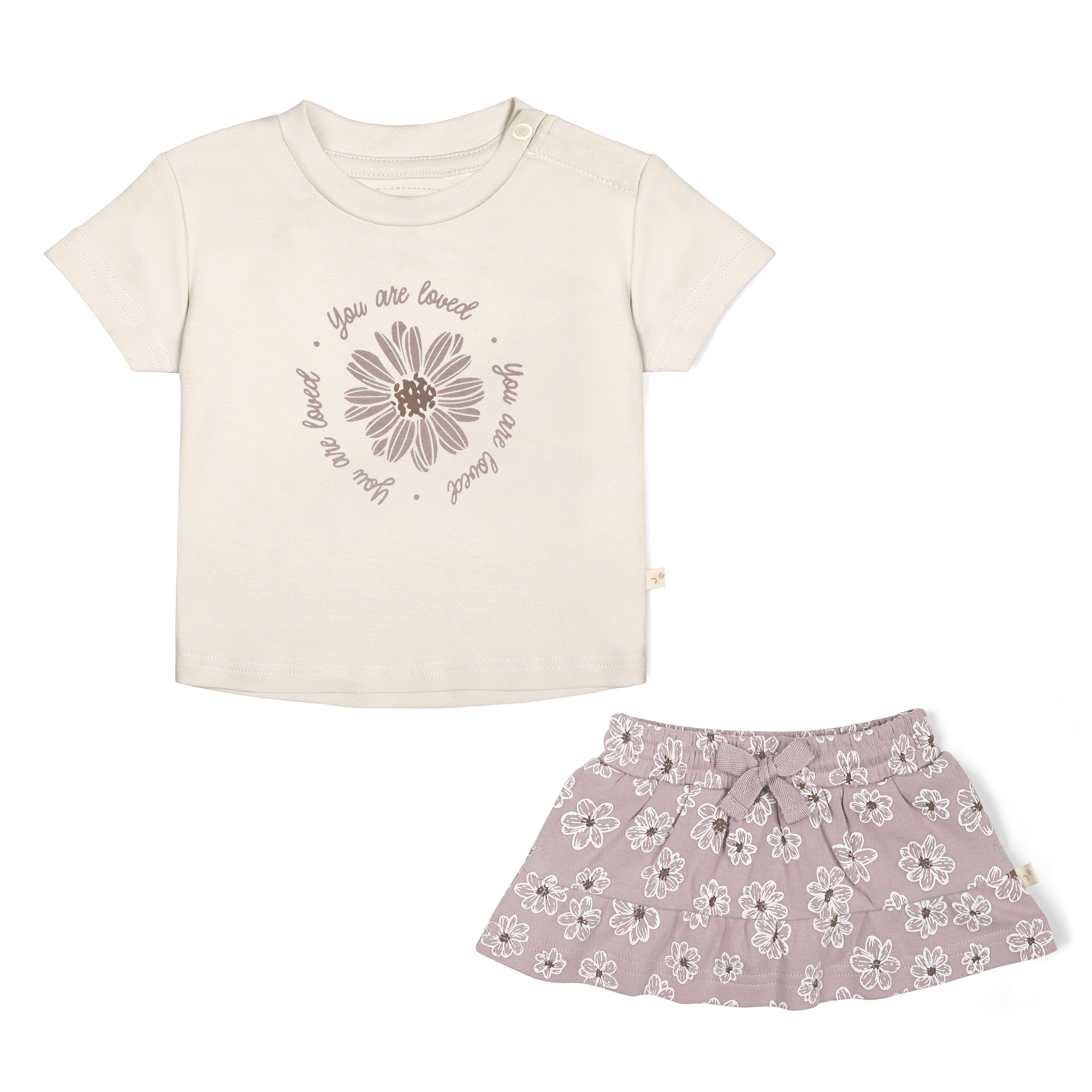 Boxy Tee And Skort Set - Daisies