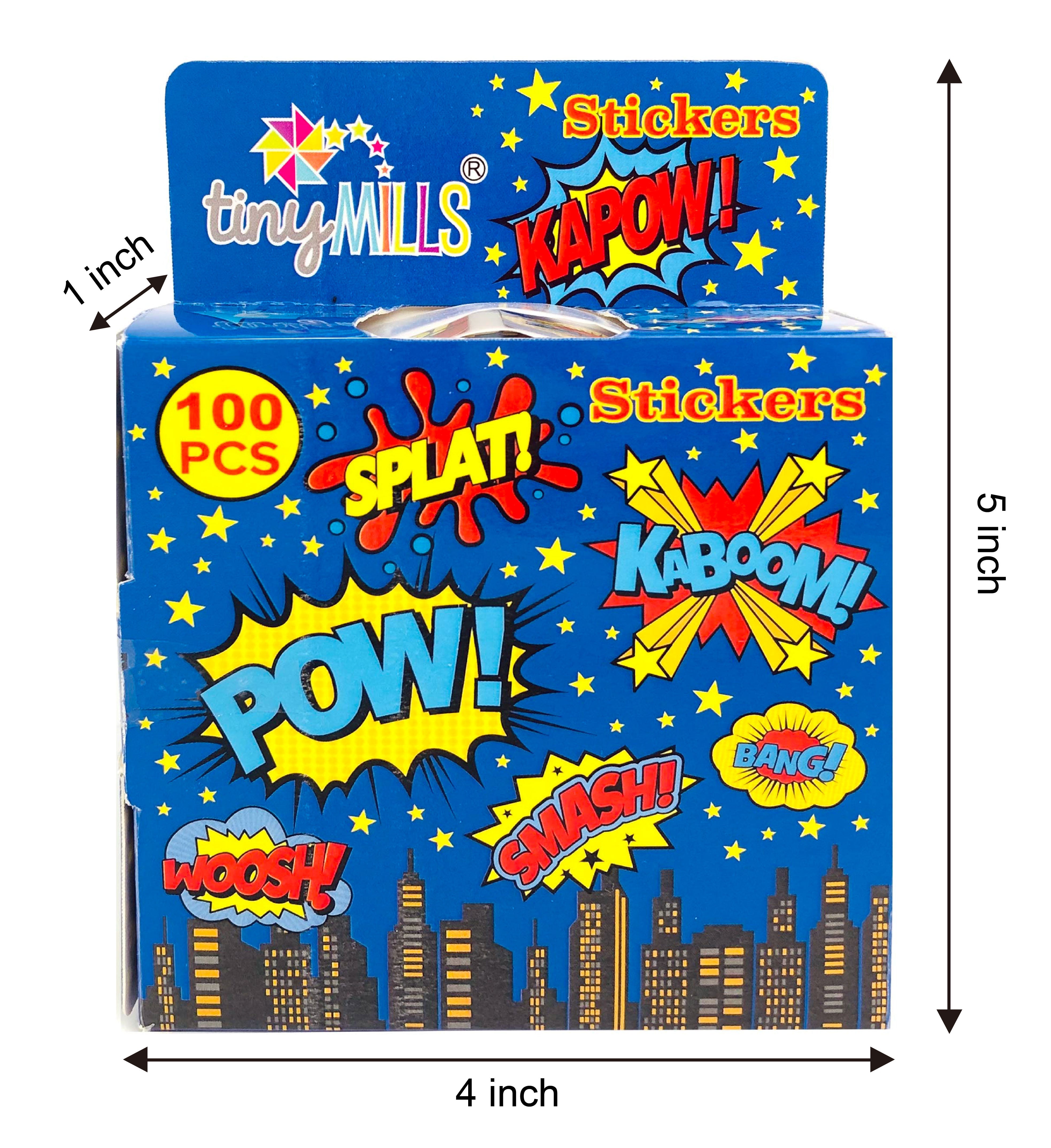 Superhero Stickers 100 Stickers/dispenser, Pack Of 1, 6 Or 12 Dispensers