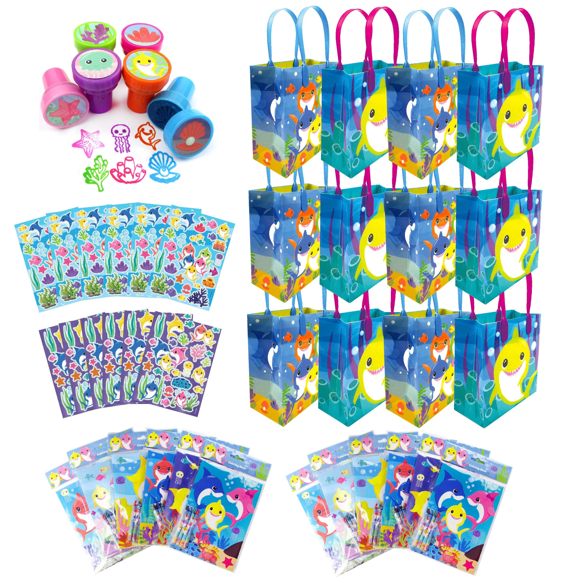 Shark Family Party Favor Bundle For 12 Kids