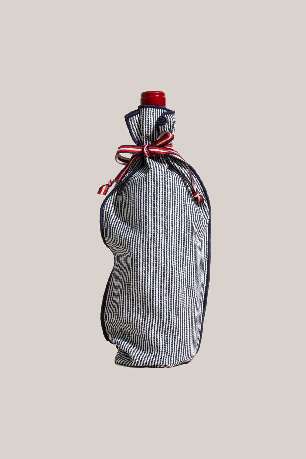 Indigo Stripe Bottle Bag