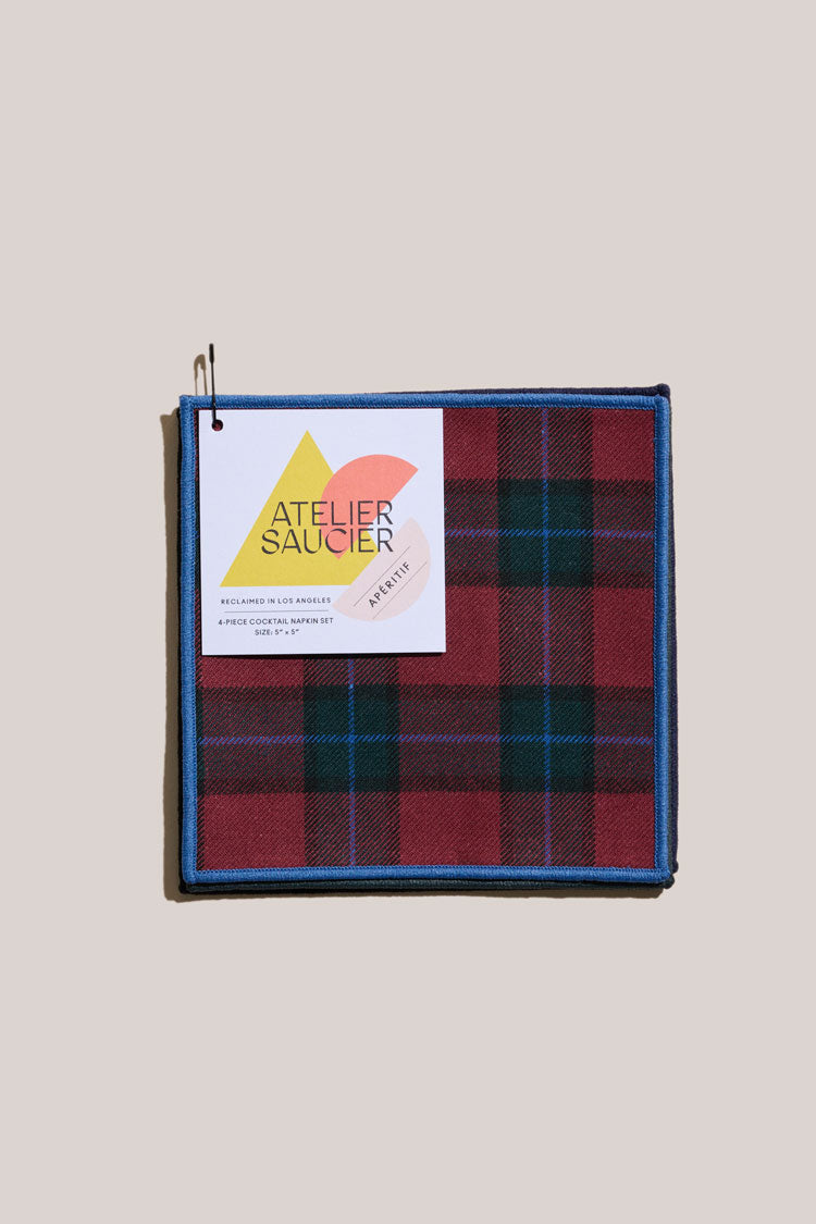 Jubilee Plaid Cocktail Napkins | Set Of 4