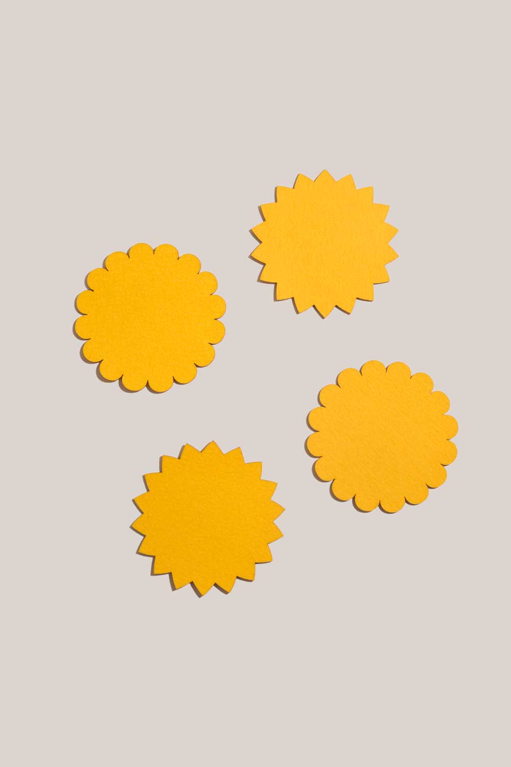 Sunburst Felt Cocktail Napkins | Set Of 4