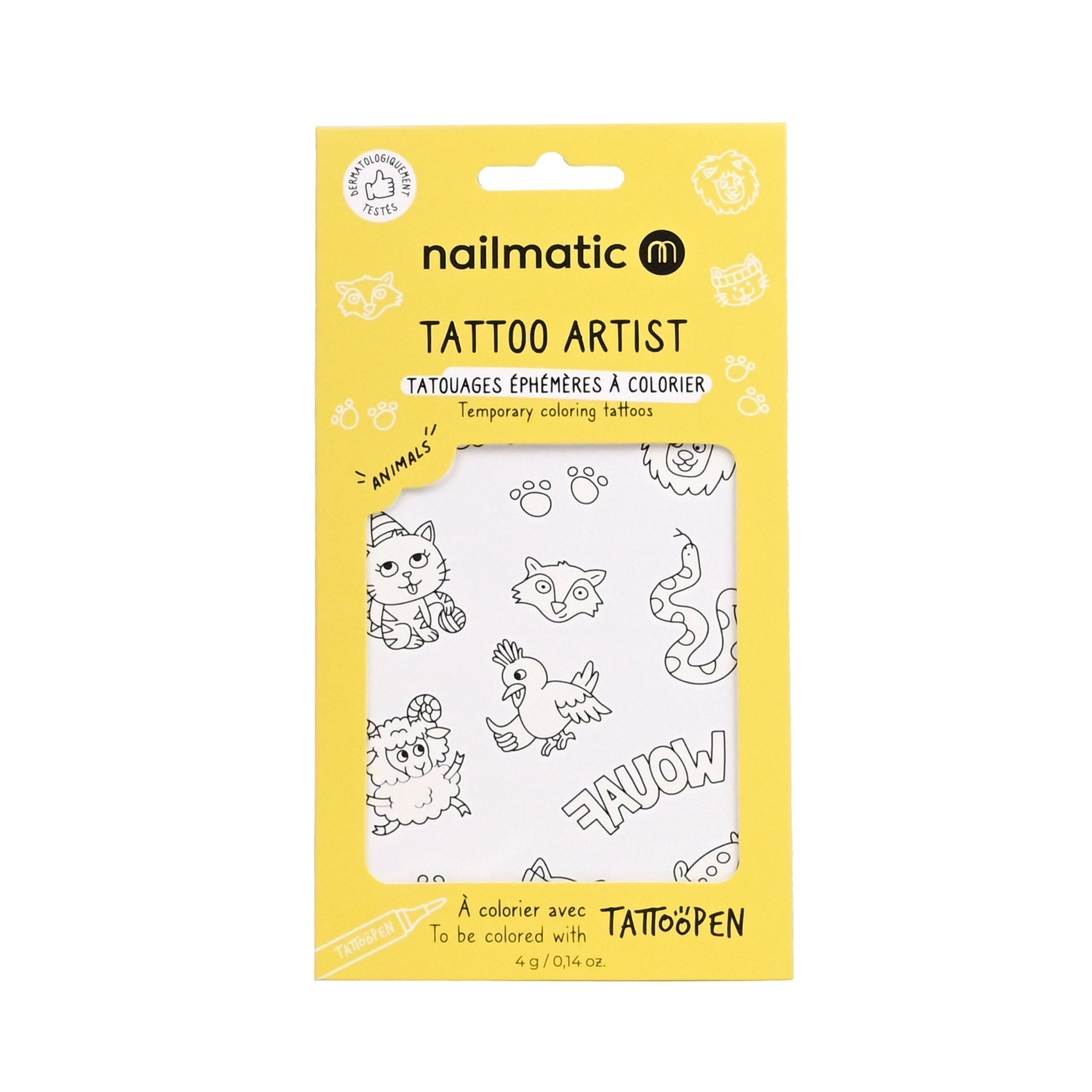 Temporary Coloring Tattoos - Animals