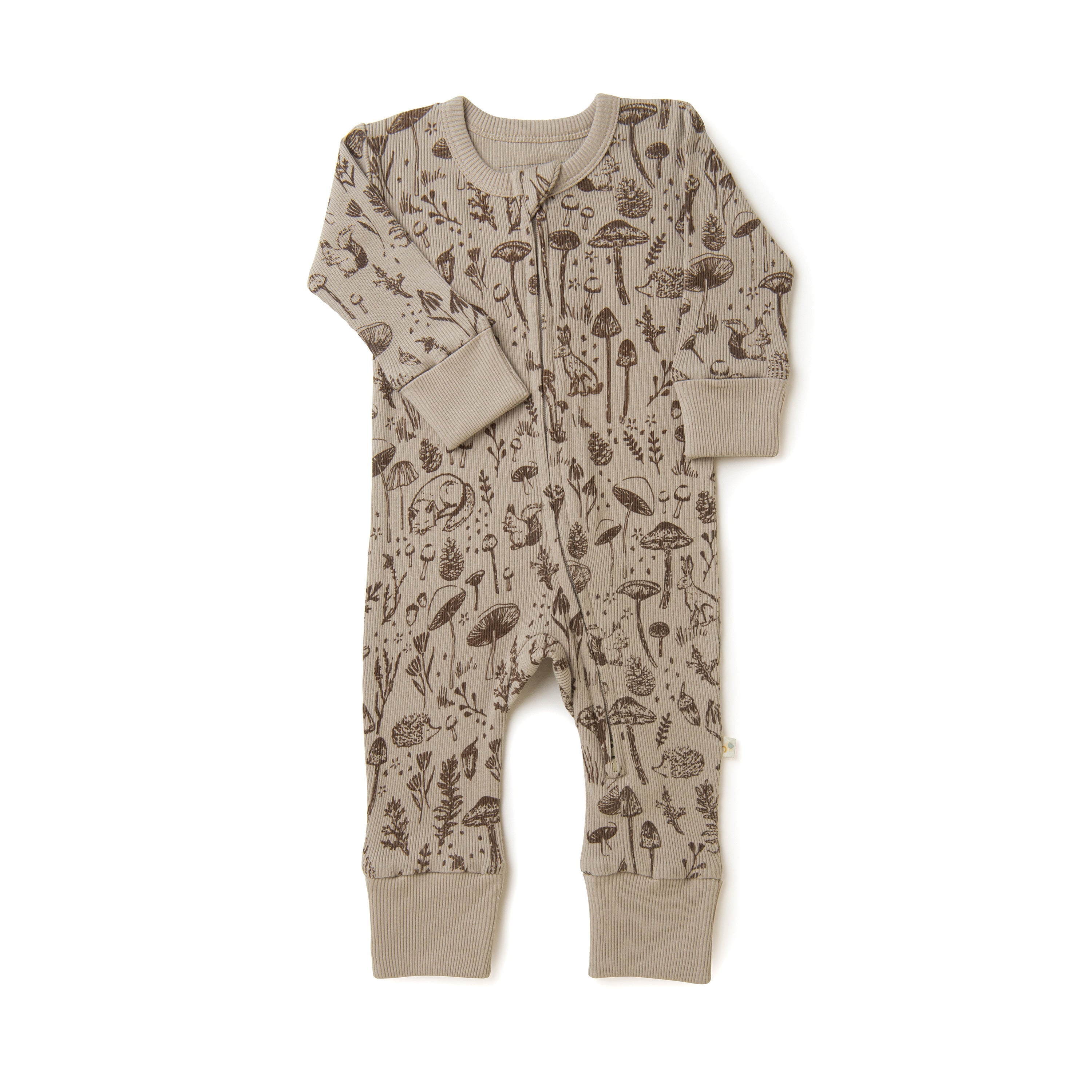 Organic 2-way Zip Romper - Woodland