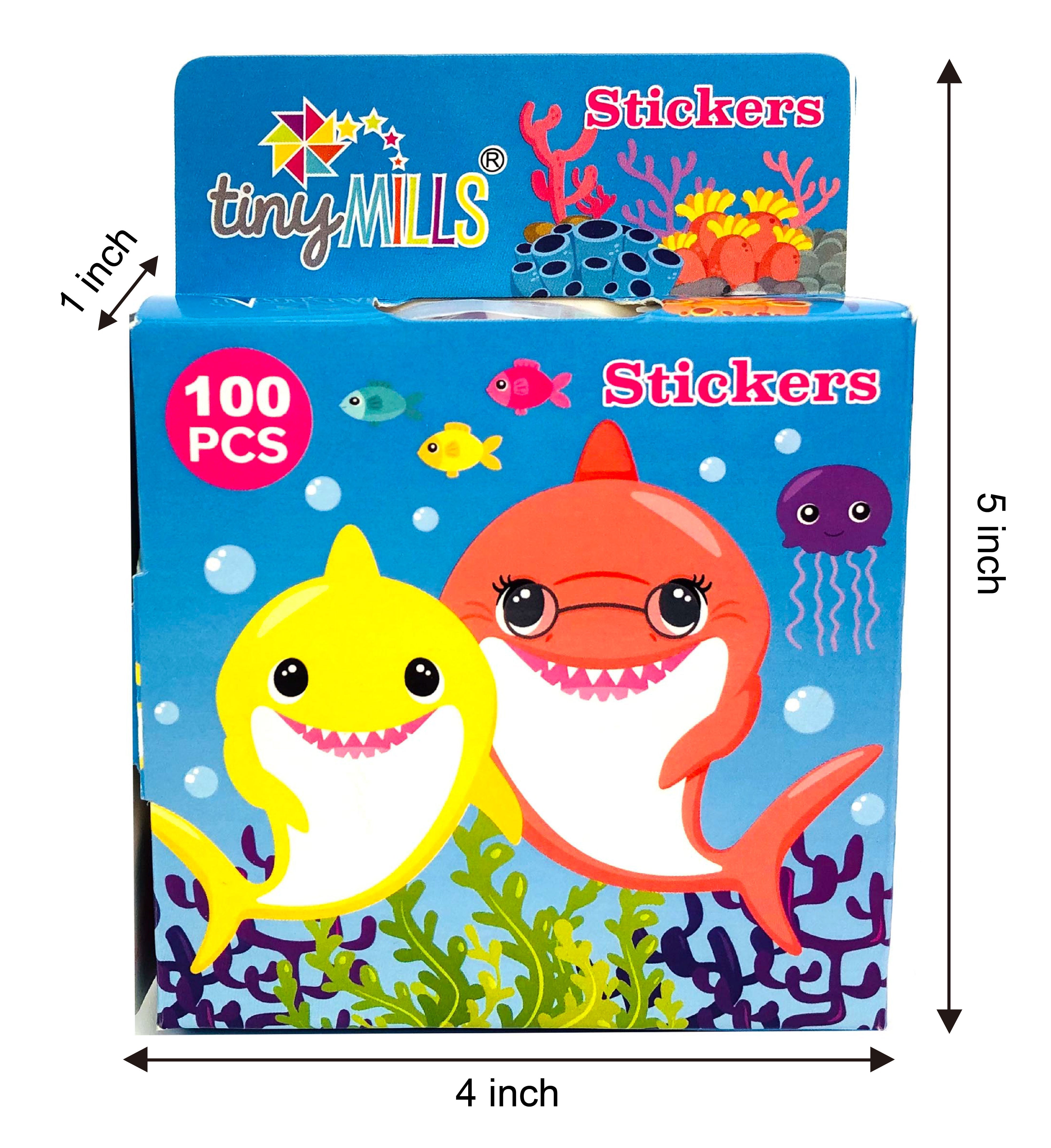 Shark Family Stickers 100 Stickers/dispenser, Pack Of 1, 6, 12 Dispensers