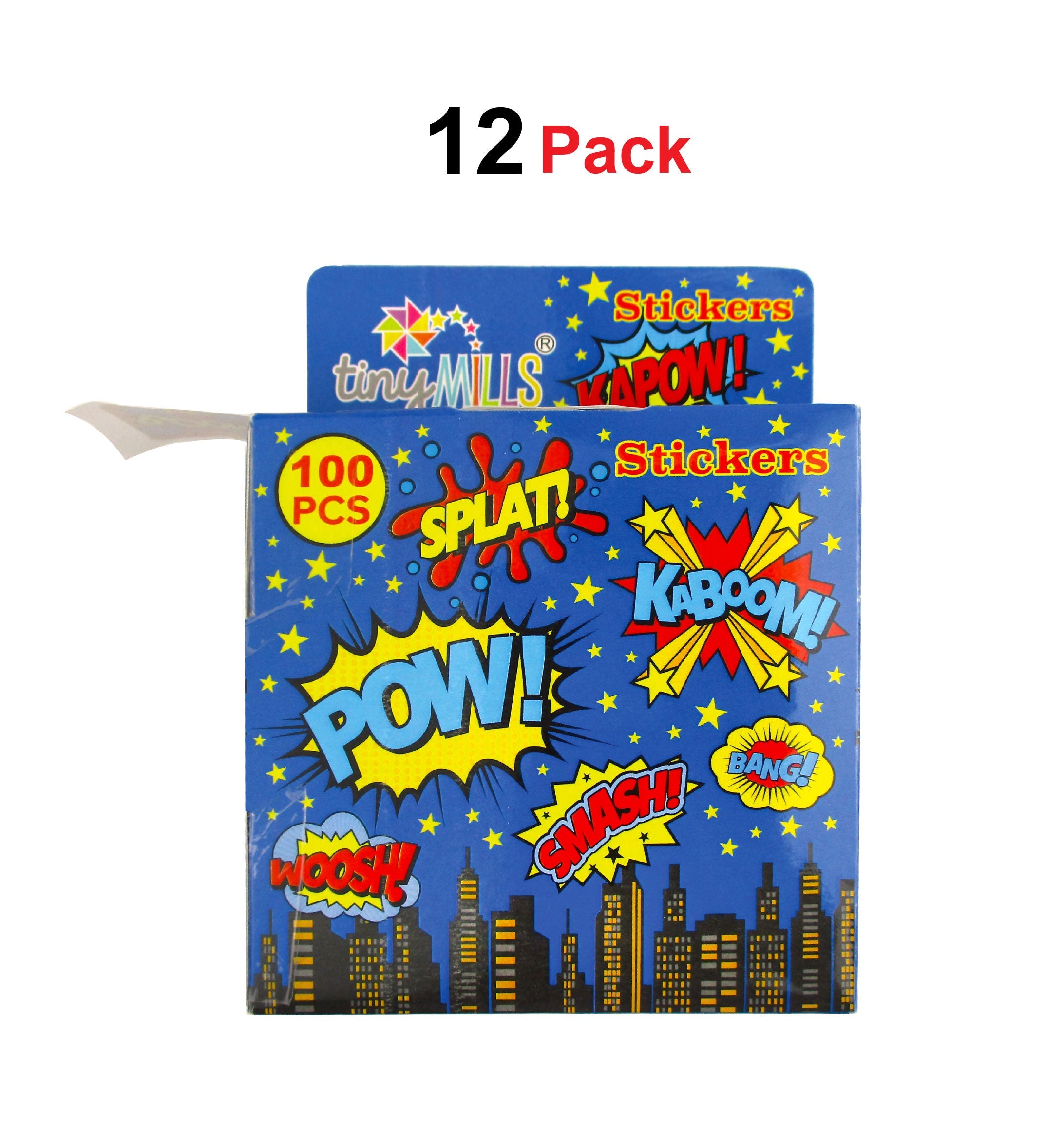 Superhero Stickers 100 Stickers/dispenser, Pack Of 1, 6 Or 12 Dispensers
