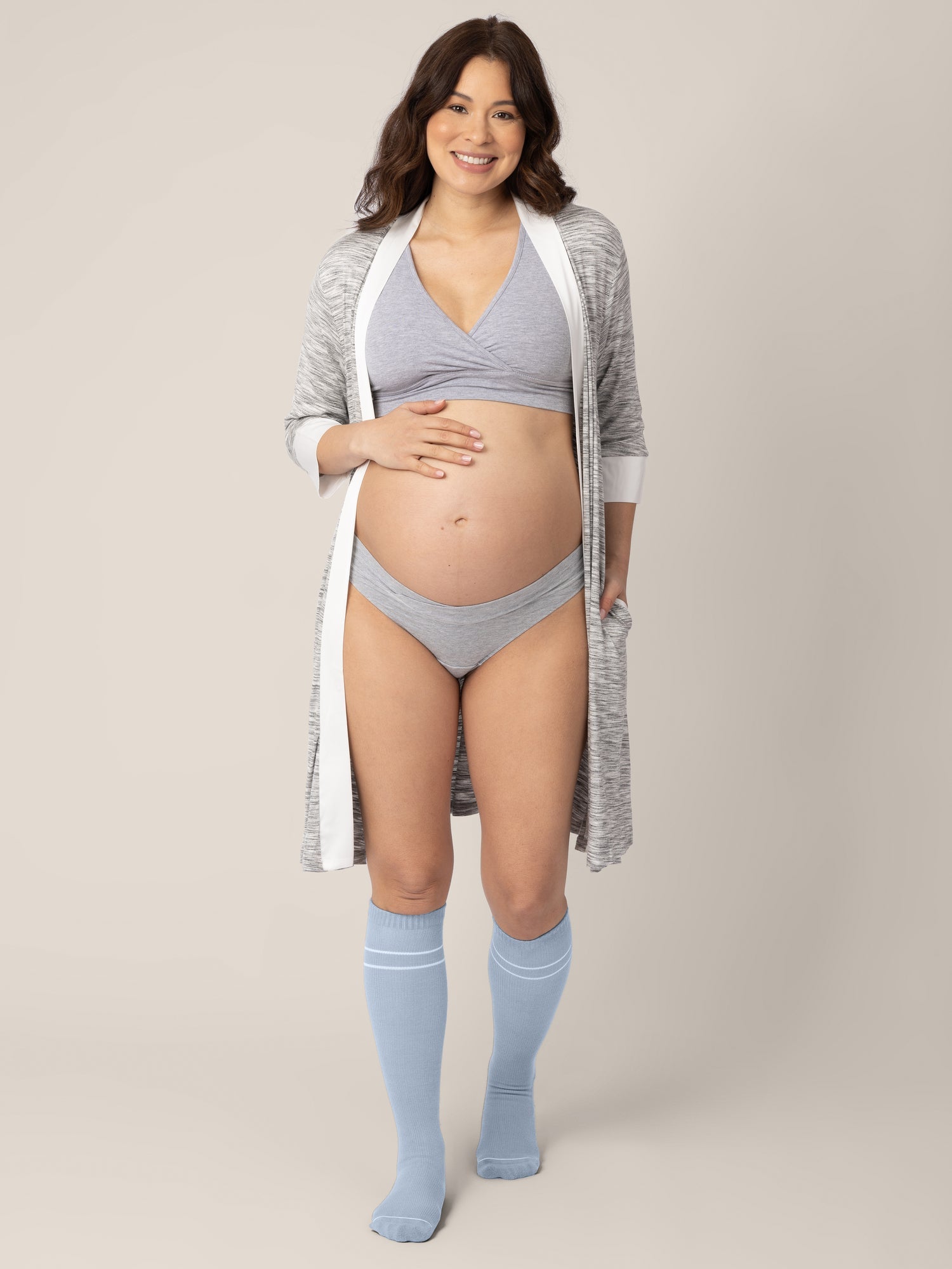 Premium Maternity Compression Socks (2-pack) | Stone Blue & Black