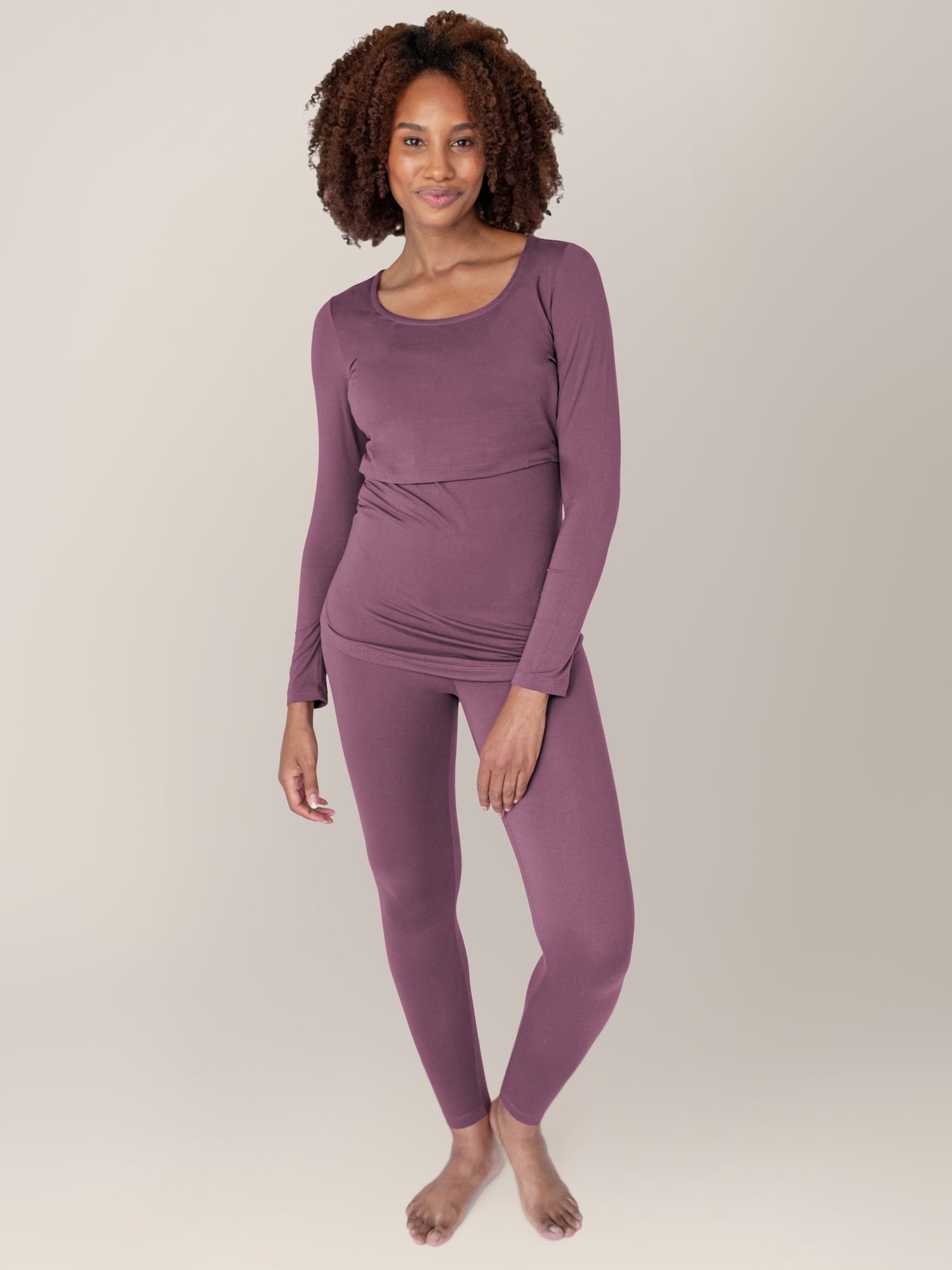 Jane Nursing Pajama Set | Burgundy Plum