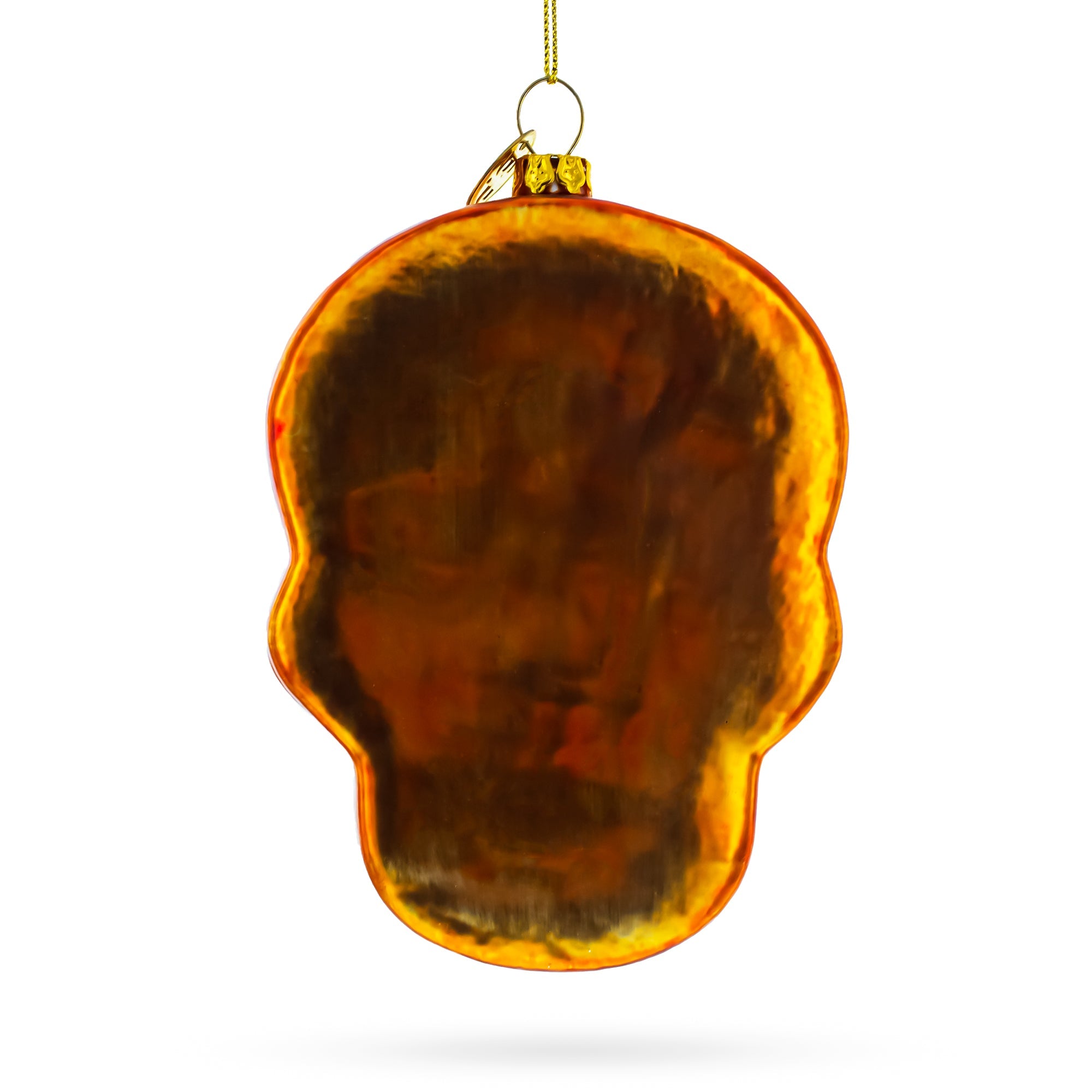 Mystical Elegance: Adorned Skull - Blown Glass Christmas Ornament