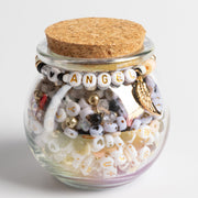 Angel Gold Letter Bead Diy Jar With Angel Wing Charm