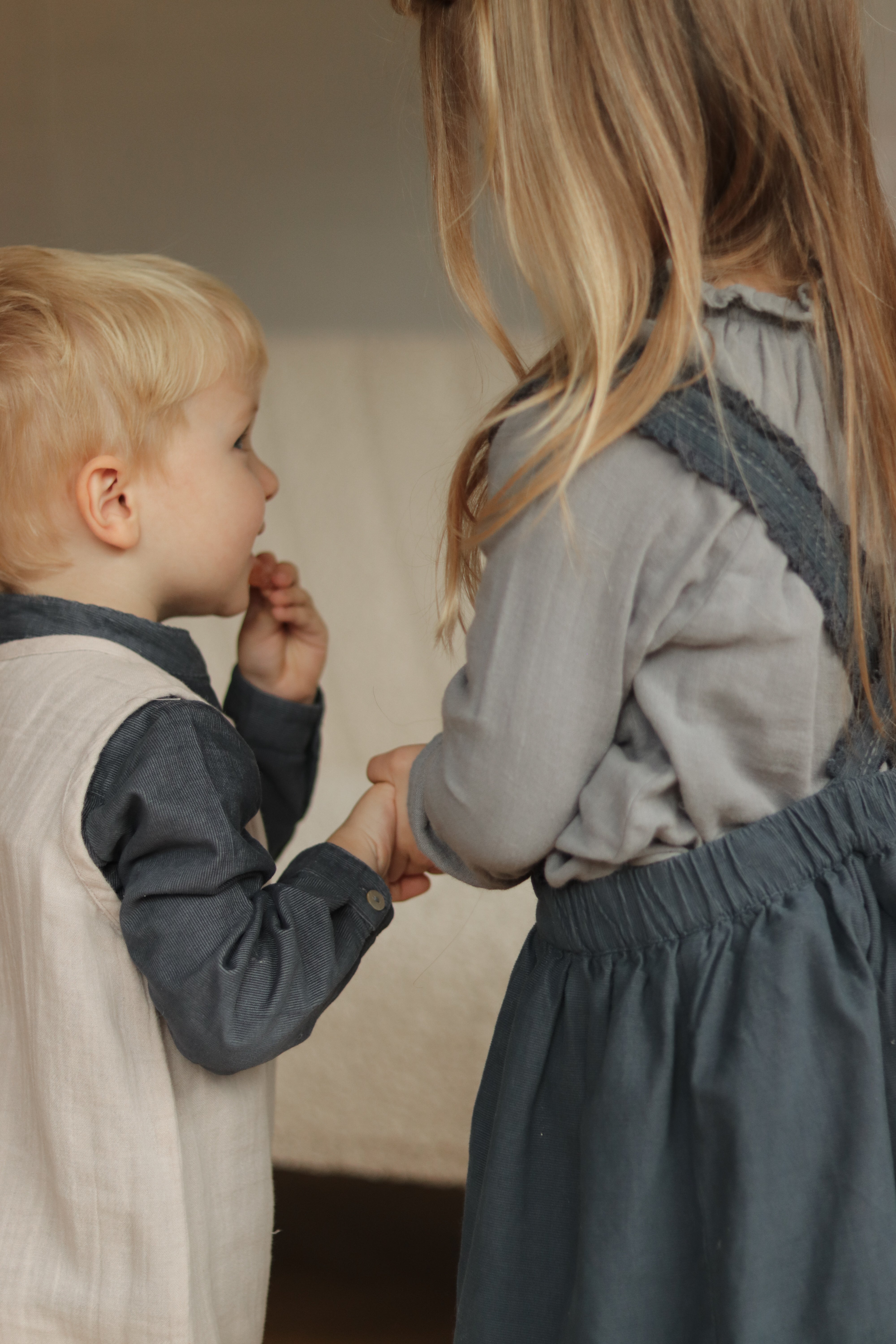 Muslin Cotton Unisex Sleeveless Jumpsuit | Pewter