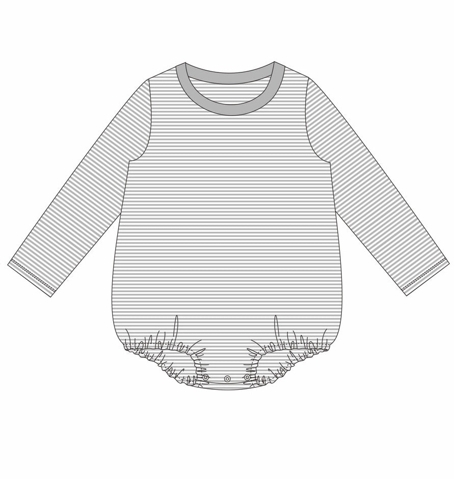 Knit Stripe Long Sleeve T-shirt Bubble