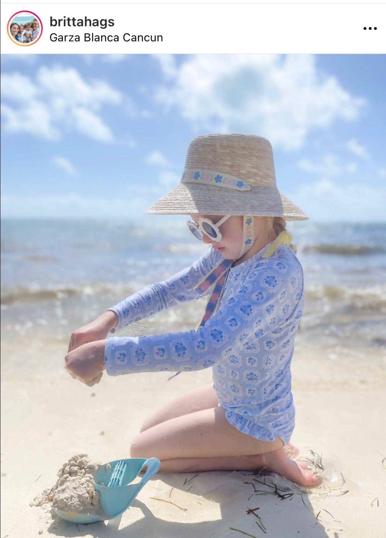 Palmetto Little Girl’s Hat - Long Coral Grosgrain Ribbon