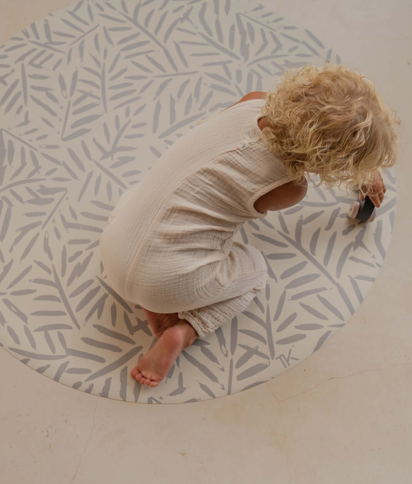 High Chair Splat Mats | Ocean Leaves - Stone