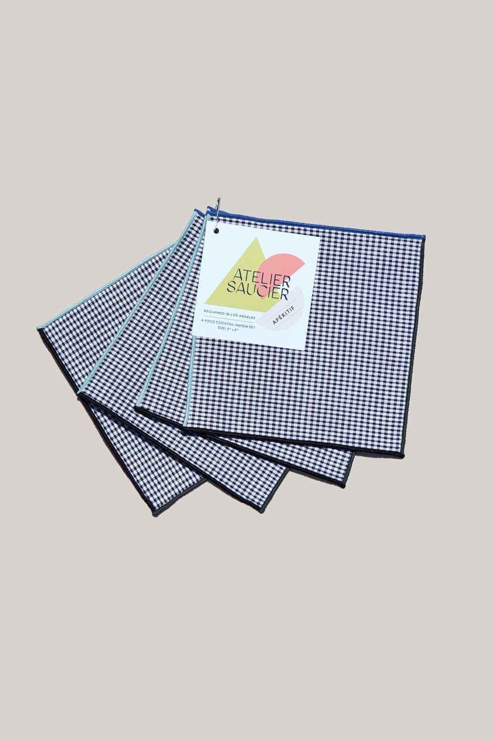 Retro Gingham Cocktail Napkins | Set Of 4