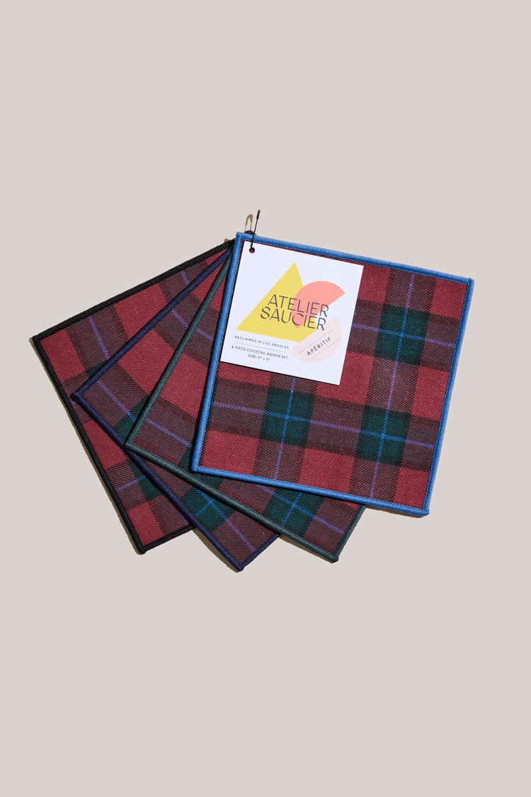 Jubilee Plaid Cocktail Napkins | Set Of 4