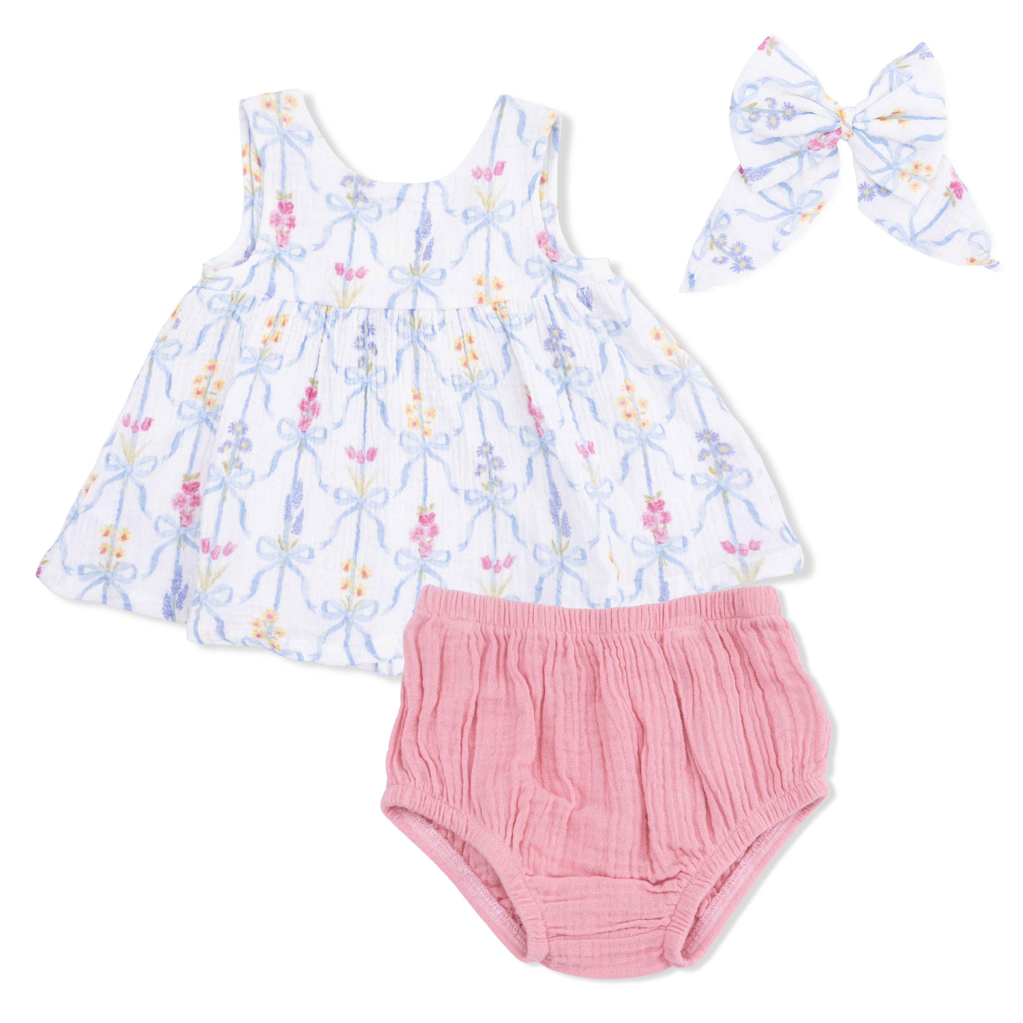 Ribbon Bouquets - Dress With Bow And Bloomer With Large Bow Set
