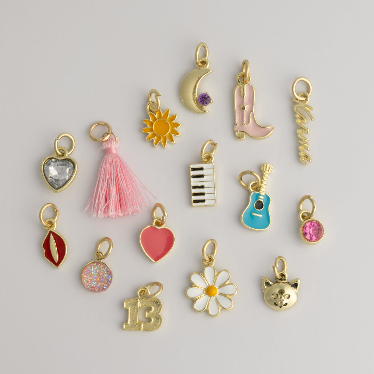 Western Charm Iconic Country Music Themed Enamel Charm Set