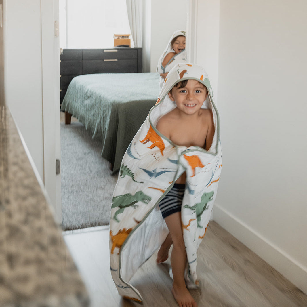 Toddler Hooded Towel - Dino Names