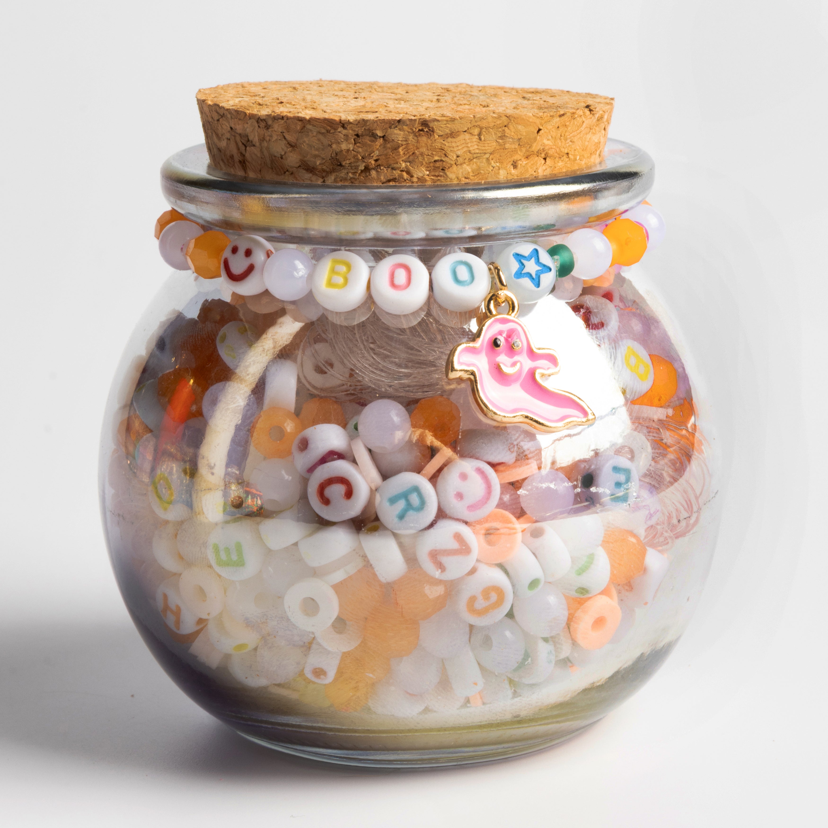 Hey Boo Pink Ghost Charm Pastel Goth Halloween  Diy Jar