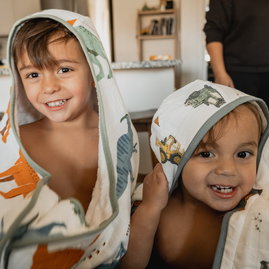 Toddler Hooded Towel - Dino Names