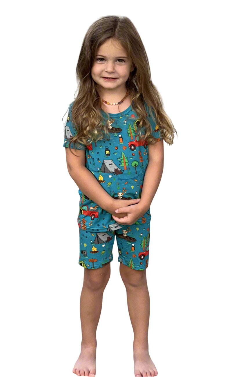 Camp Popoki Bamboo Two Piece Shorts Pajama Set