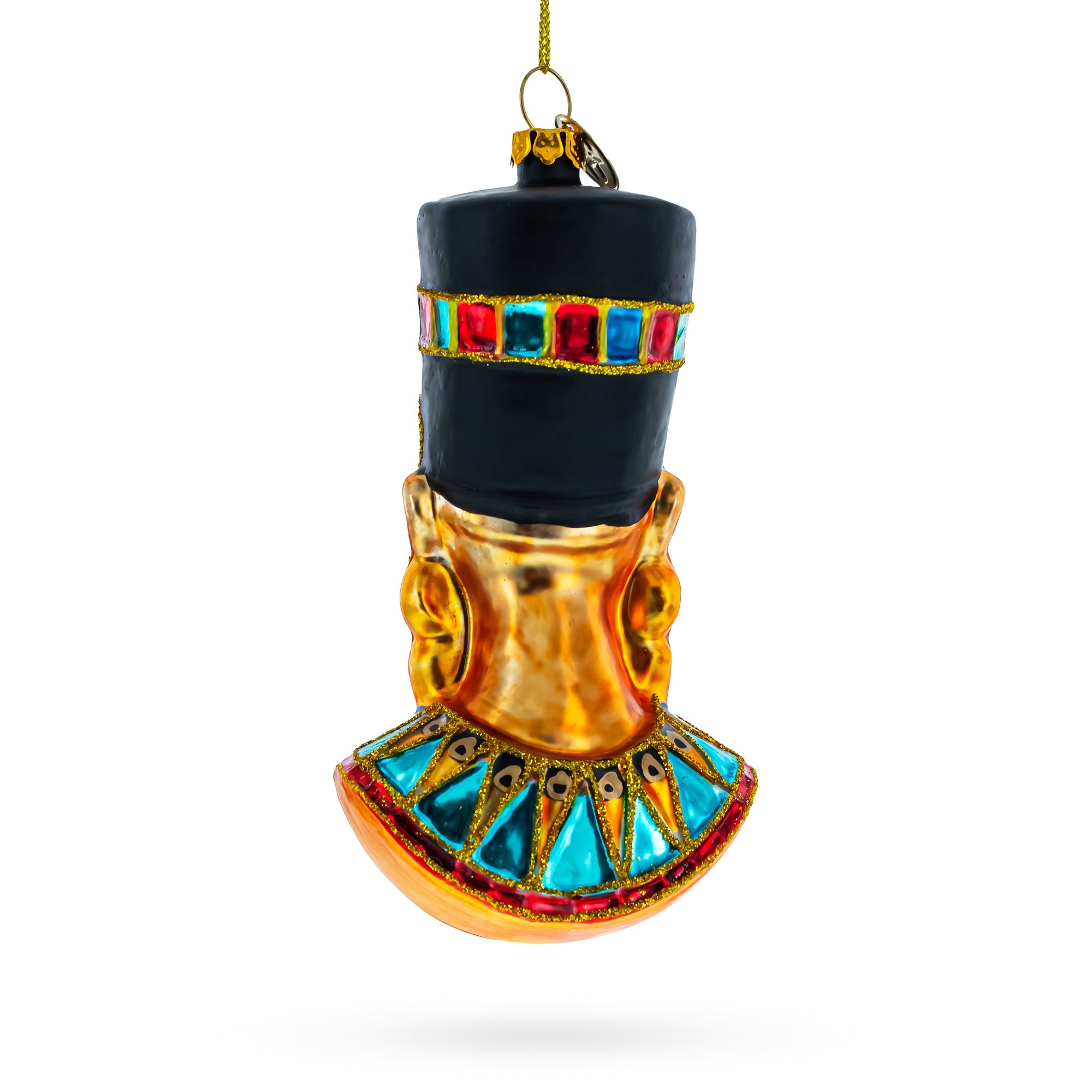 Regal Egyptian Queen Nefertiti - Blown Glass Christmas Ornament