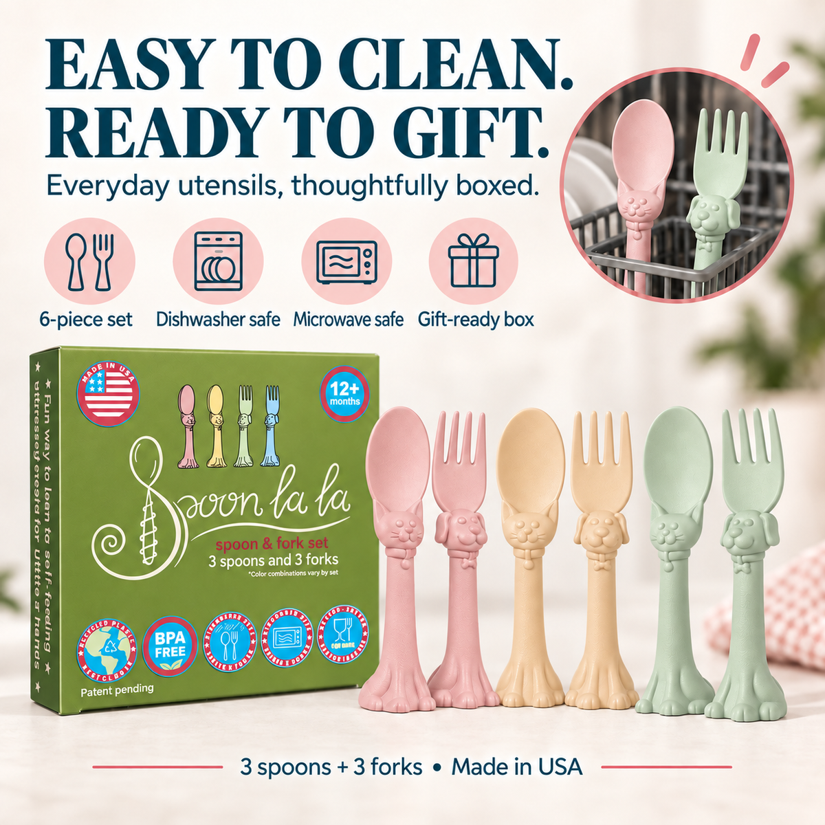 Spoon La La Toddler Utensils — 6-pack