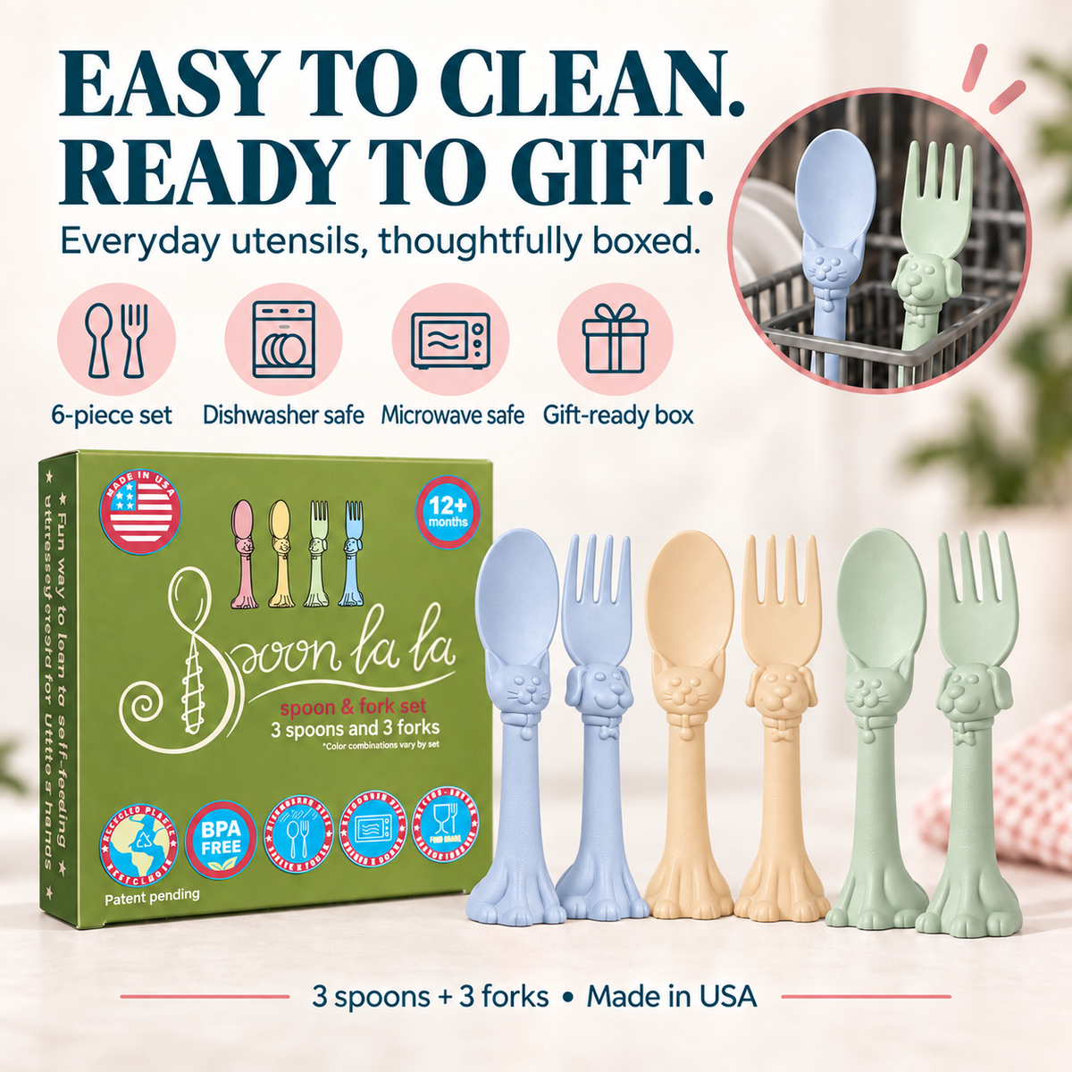 Spoon La La Toddler Utensils — 6-pack