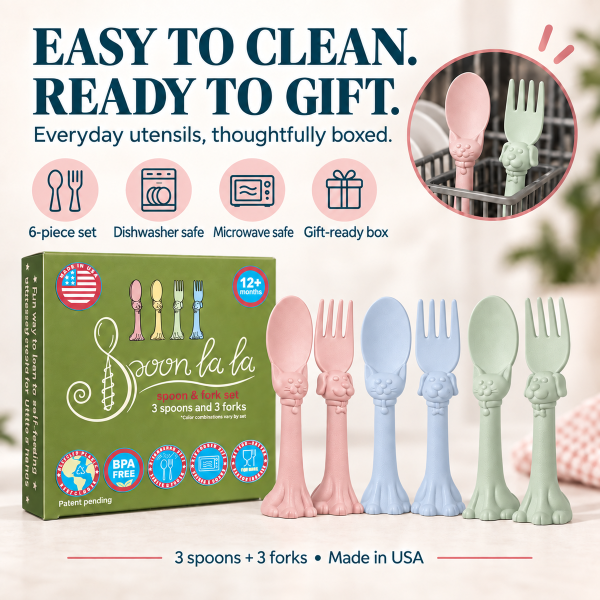 Spoon La La Toddler Utensils — 6-pack